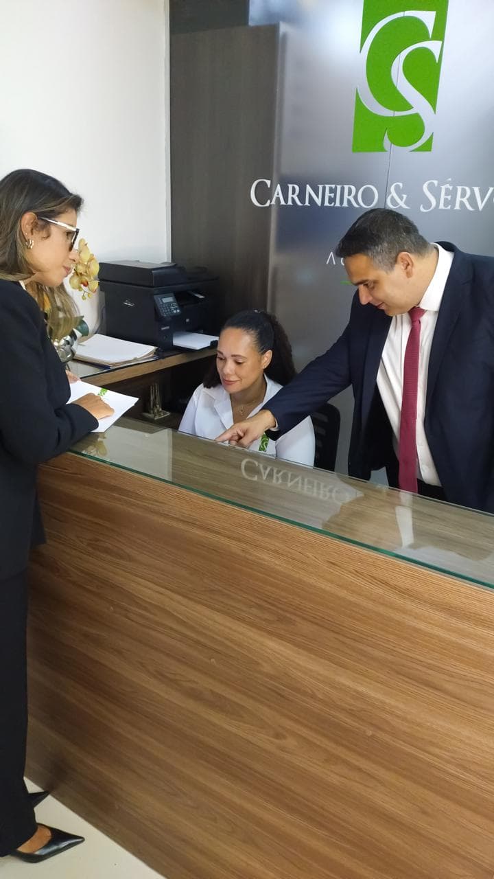 Recepção do escritório Carneiro & Sérvolo Advocacia